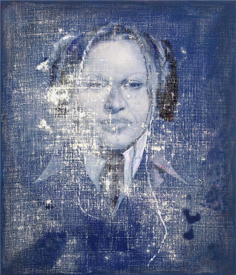 Ein Gemälde. Die Besucher können Madonna beim Altern zusehen. Denn Sibylle Springer hat die Leinwand so bearbeitet, dass sie immer fleckiger wird.