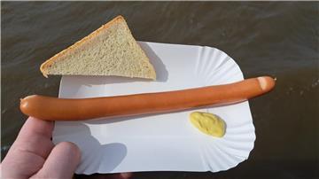 Die Bockwurst ohne Schnick-Schnack gibt es auf der Schnellfähre Brake Sandstedt.