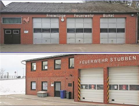 Die Bokeler Feuerwehr bleibt in ihrem Haus (oben), die Stubbener Feuerwehr muss nach Lösungen suchen. Foto Rendelsmann
