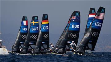 Die Boote am Start des Medal Race.