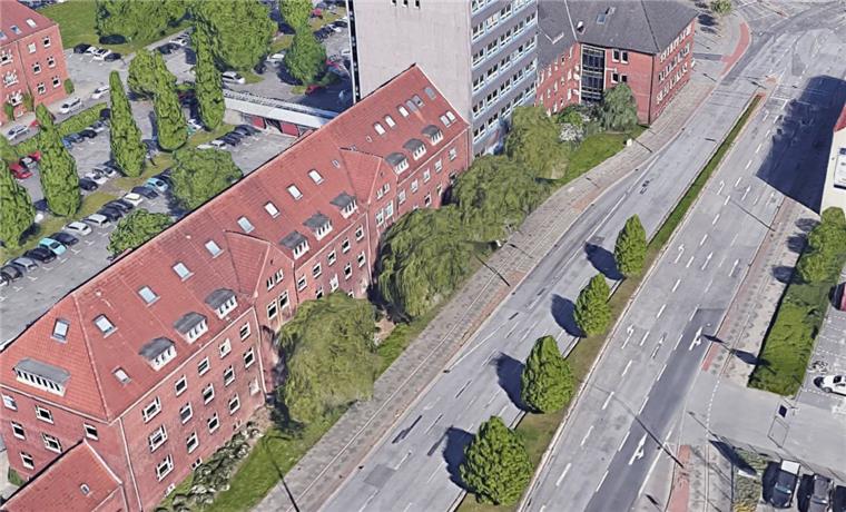 Die Bushaltestelle an der Stadtverwaltung in Bremerhaven wird barrierefrei ausgebaut.