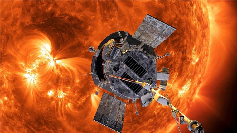 Raumsonde übersteht nahen Vorbeiflug an der Sonne Die Computergrafik zeigt die „Parker Solar Probe“-Sonde auf dem Weg zur Sonne. (Handout)