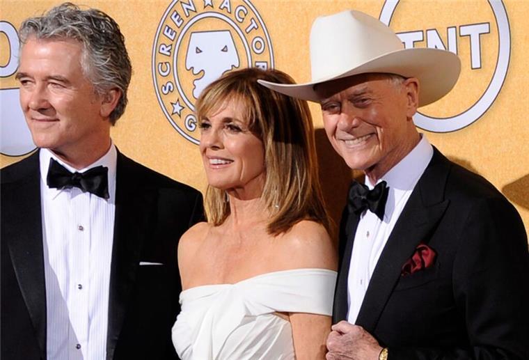 „Dallas“-Star Patrick Duffy wird 75 Die „Dallas“-Stars Patrick Duffy (l), Linda Gray und Larry Hagman.