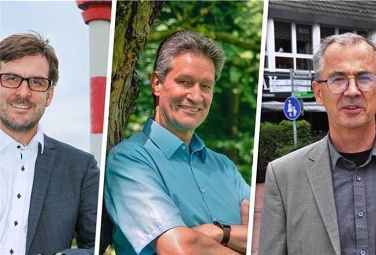 Wie es in Nordenham weitergehen soll: Was die Bürgermeisterkandidaten sagen Die dei Nordenhamer Bürgermeisterkandidaten (von links): Nils Siemen, Tim Lorenz und Raoul Krippner.