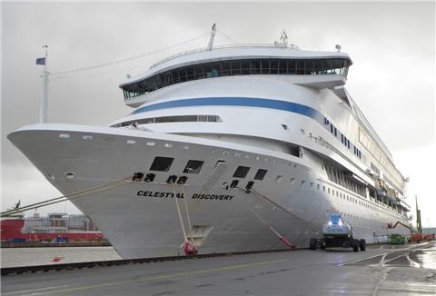 Die ehemalige „AIDAaura“ wurde in Bremerhaven verkauft und heißt nun „Celestyal Discovery“. Eigentlich sollte sie als „Lara“ auf Weltreise gehen.