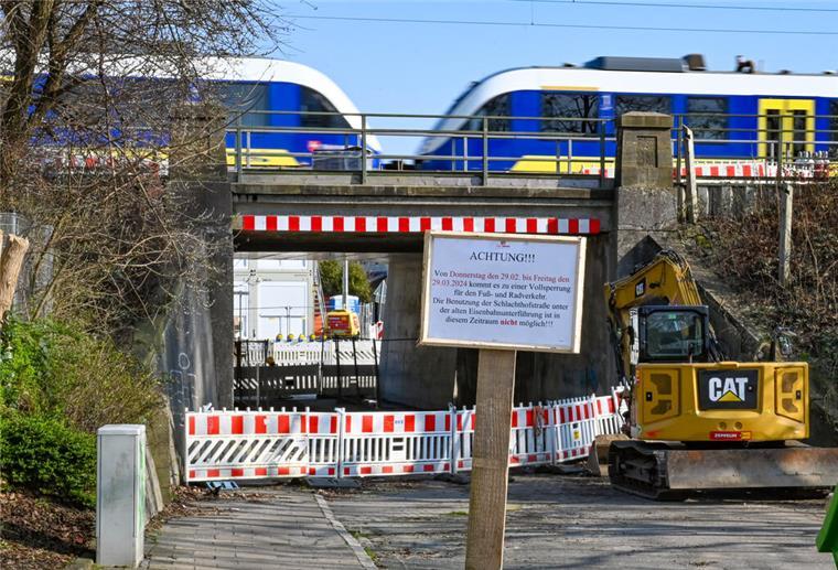 Baustelle an der Eisenbahn-Unterführung in der Schlachthofstraße