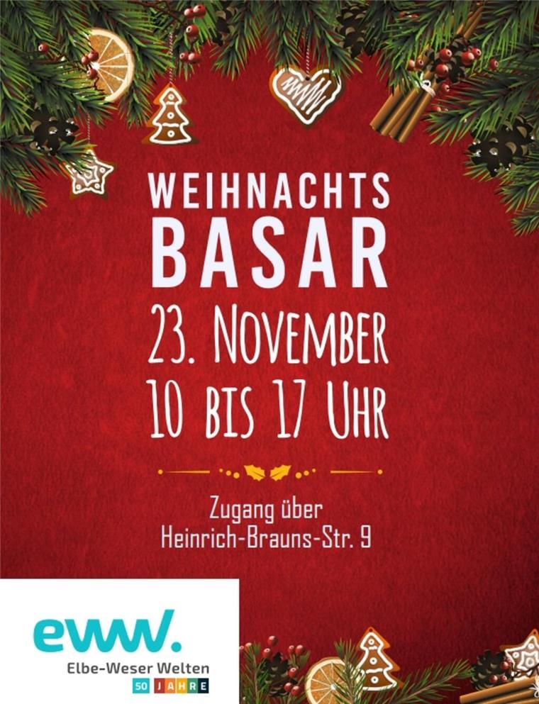 Weihnachtsbasar bei den Elbe-Weser Welten Plakat