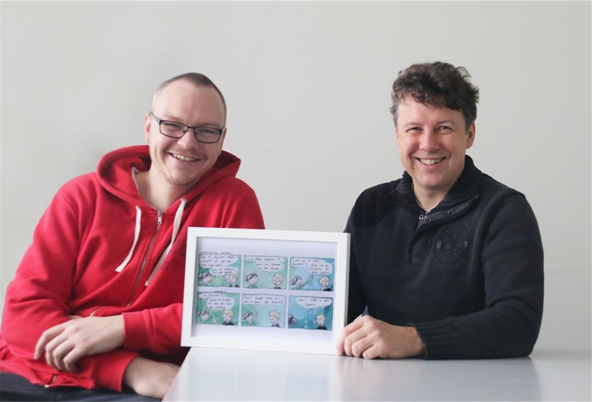 Die Erfinder des Nœrdmans (von links): Dr. Jannis Stoppe vom DLR Bremerhaven und Professor Rolf Drechsler von der Universität Bremen.
