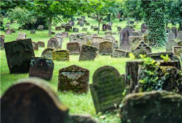  Zahlreiche Grabsteine stehen auf dem Friedhof «Heiliger Sand» in Worms. 