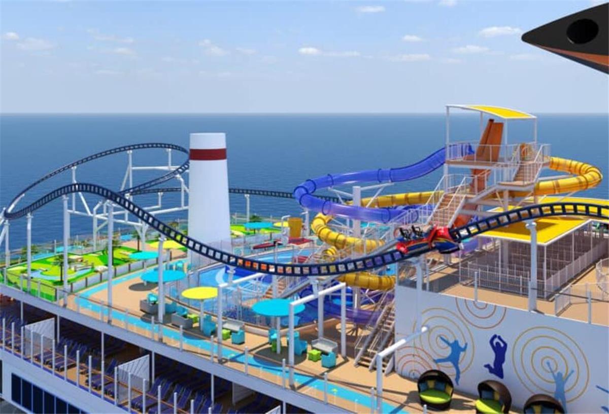 Die erste Achterbahn auf den Weltmeeren feiert 2021 Premiere auf der Mardi Gras.