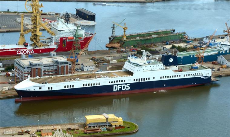 Die Fähre "Primula Seaways" ist nach der Verlängerung  zur Probefahrt bereit.