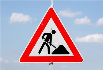 Ein Baustellen-Schild
