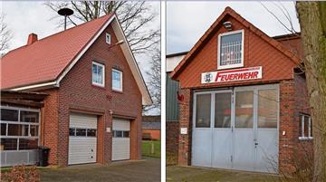 Die Feuerwehrhäuser (von links) in Alfstedt und Kührstedt genügen den modernen Standards nicht mehr.