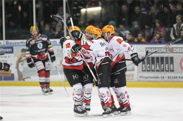 Die Fischtown Pinguins feierten einen 7:5-Sieg in Bad Nauheim. Foto Chuc