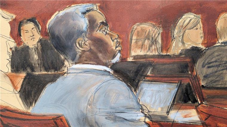 Prozess: Waffen, Drogen und Babyöl in Combs-Anwesen gefunden Die Gerichtszeichnung zeigt Sean „Diddy“ Combs, der den Eröffnungsplädoyers am ersten Verhandlungstag vor dem Bundesgericht in Manhattan zuhört. (Archivfoto)