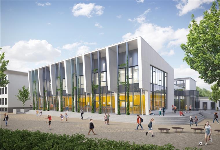 Die Goetheschule könnte bald so einen Neubau haben.