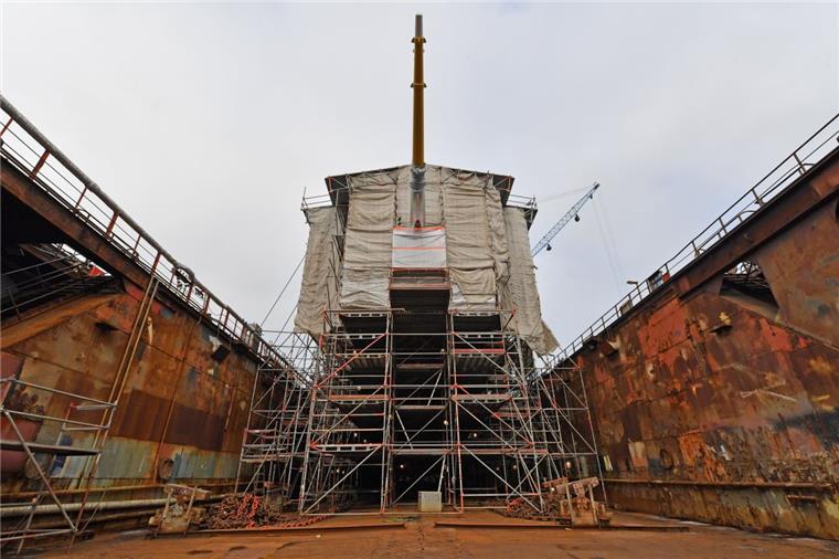 Die "Gorch Fock" wird in Bremerhaven saniert.