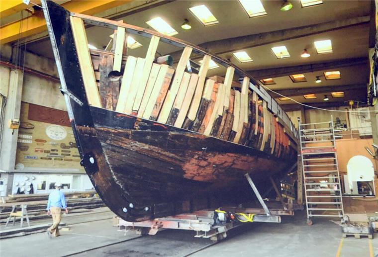 Wann kommt die „Grönland“ zurück nach Bremerhaven? Die „Grönland“ liegt seit 2020 in der Spezialwerft Hvide Sande in Dänemark