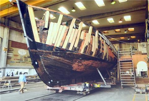 Die „Grönland“ liegt seit 2020 in der Spezialwerft Hvide Sande in Dänemark