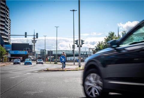 Blick auf die Columbusstraße in Bremerhaven