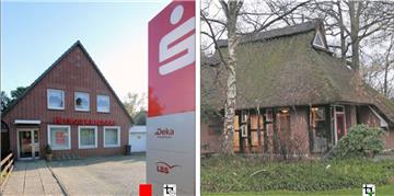 Die Häuser mit den ehemaligen Wespa-Geschäftsräumen liegen in Sandstedt (links) an der Osterstader Straße und in Wulsbüttel an der Lindenstraße. In beiden Fällen handelt es sich um zentral gelegene Häuser. Umso glücklicher sind die Anwohner, dass sie nicht dauerhaft leerstehen.  Fotos Baur/Toppke