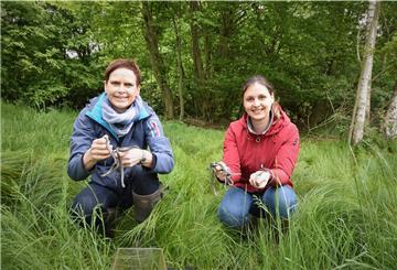 Die im Zoo am Meer im Frühjahr 2021 geschlüpften Schlangen wurden von Zoodirektorin Dr. Heike Kück und Alena Schulz von der Unteren Naturschutzbehörde Bremerhaven in die Natur entlassen.
