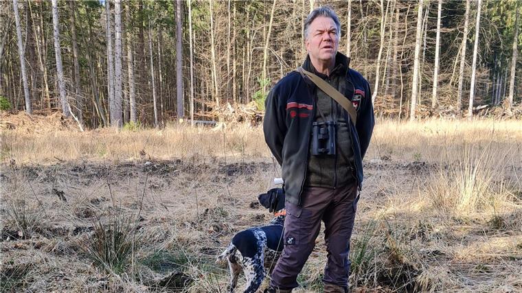 Der Förster erklärt: Wie wird ein Wald klimastabil? Revierförster mit Jagdhund