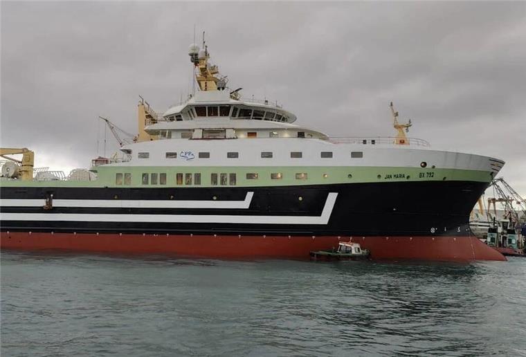 Hochsee-Trawler „Jan Maria“ nimmt Kurs auf den Bremerhavener Fischereihafen "Jan Maria"