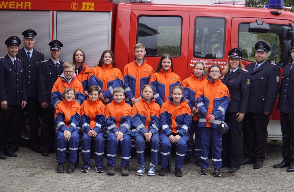 Die Jugendabteilung der Freiwilligen Feuerwehr Midlum