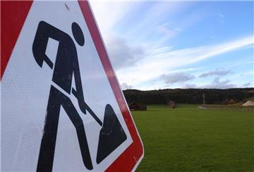 Ein Baustellen-Schild.