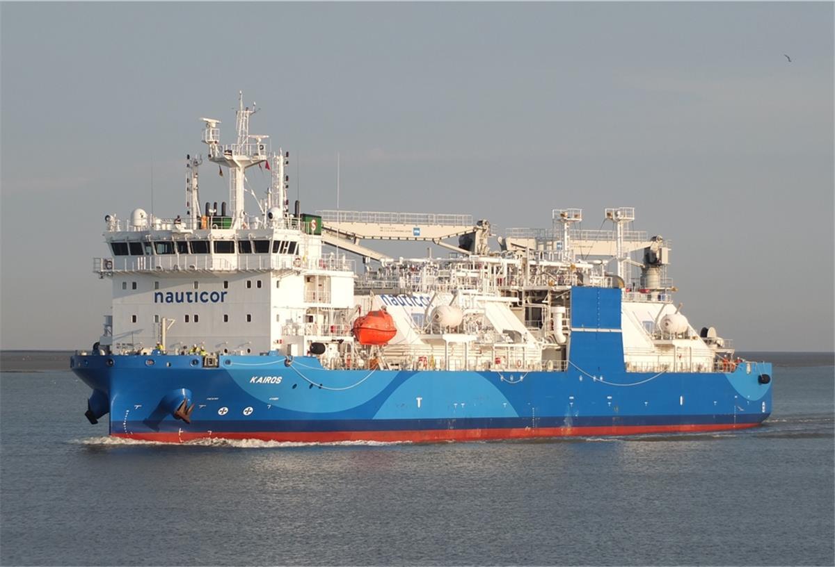 Die „Kairos“ ist das weltweit größte LNG-Tankschiff und ist erstmals in Bremerhaven.