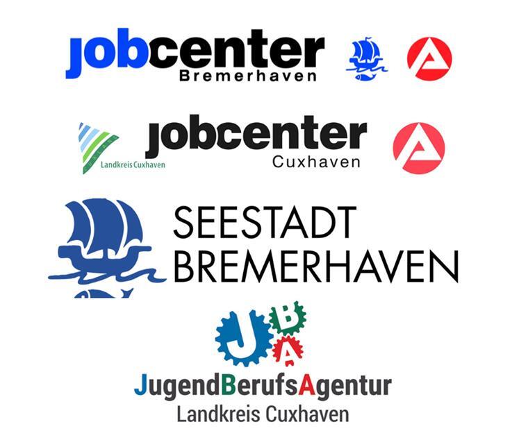 Logo Jobcenter Bremerhaven/ Jobcenter Cuxhaven / Seestadt Bremerhaven / Jugendberufsagentur Landkreis Cuxhaven
