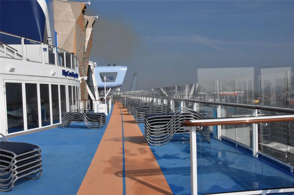 Die Laufstrecke auf Deck 15.