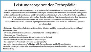 Leistungen der Orthopädie