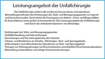 Leistungen der Unfallchirurgie