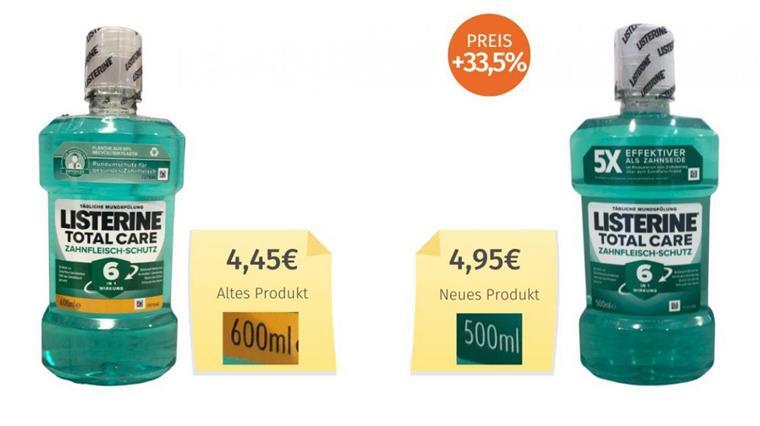 Die Listerine-Mundspülung ist von der Verbraucherzentrale Hamburg zur "Mohelpackung des Monats" September ernannt worden.