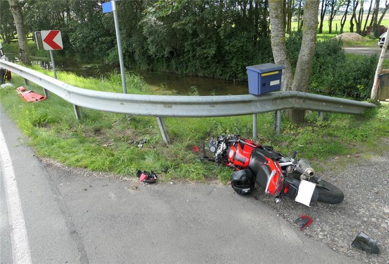 Das verunfallte Motorrad.