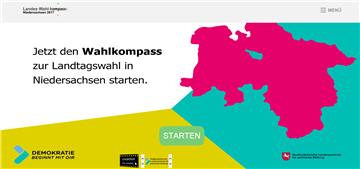 Die neue Landeszentrale für politische Bildung in Niedersachsen hat einen Wahlkompass zur Landtagswahl vorgestellt.