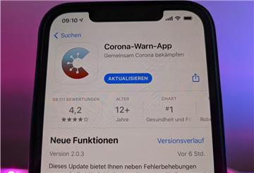 Die offizielle Corona-Warn-App des Bundes im App Store von Apple. 