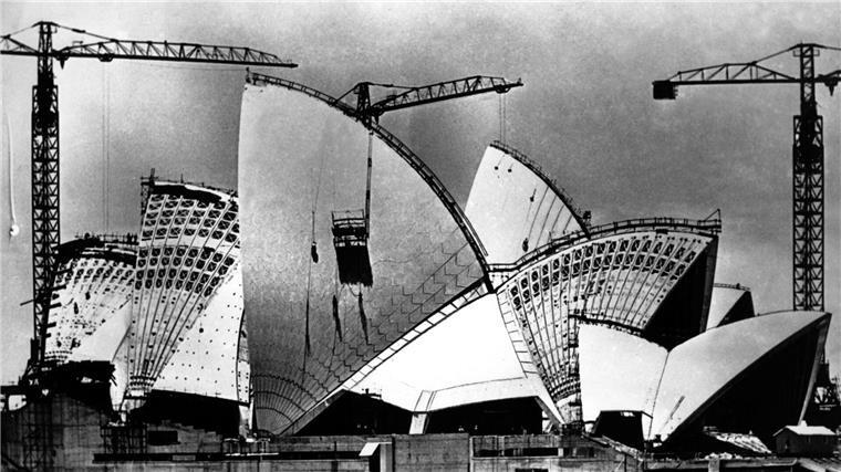 Wahrzeichen Australiens: Sydneys Opernhaus wird 50 Die Oper im Werden (1967).