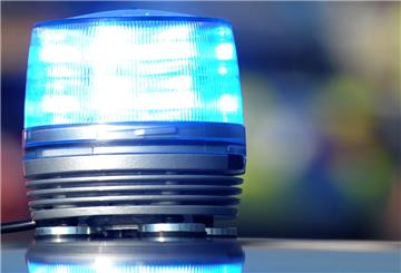 Das Blaulicht eines Streifenwagens der Polizei leucht