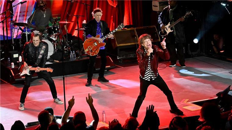 Die Rolling Stones treten bei einer Feier zur Veröffentlichung ihres neuen Albums „Hackney Diamonds“ in New York auf.