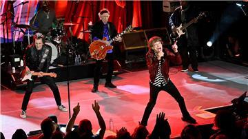 Die Rolling Stones treten bei einer Feier zur Veröffentlichung ihres neuen Albums „Hackney Diamonds“ in New York auf.