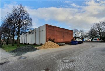 Eine Turnhalle an einer Schule. 