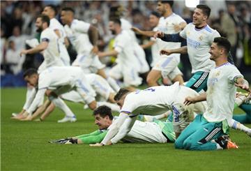 Spieler von Real Madrid feiern nach dem 3:1 Sieg.