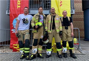 Die Sportler der Sportgemeinschaft Fishtown Fighter der Feuerwehr Bremerhaven Nico Kleinert, Michael Bartmann, Mathias Gahl und Michael Seeberger (v.l.n.r.)