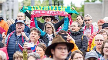 Die Stimmung beim Kirchentag war friedlich und fröhlich.