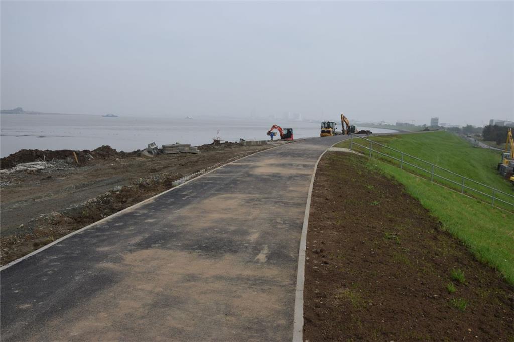 Die südliche Seedeichbaustelle ist in zwei Wochen fertig. Ähnlich wird es auch a...