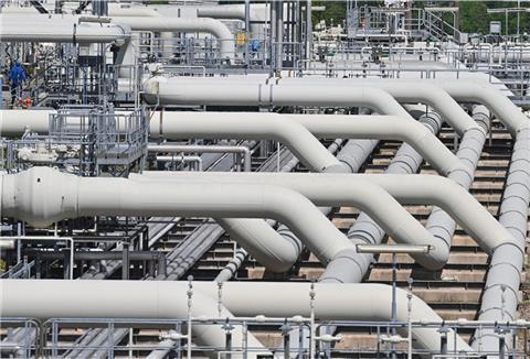 Die Verdichterstation in Mallnow nahe der deutsch-polnischen Grenze übernimmt vorwiegend russisches Erdgas. Deutschland ist auch weiterhin stark von russischen Energie-Importen abhängig.