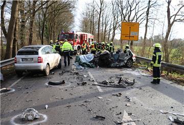 Eine Unfallstelle auf der B71 Beverstedt Heerstedt